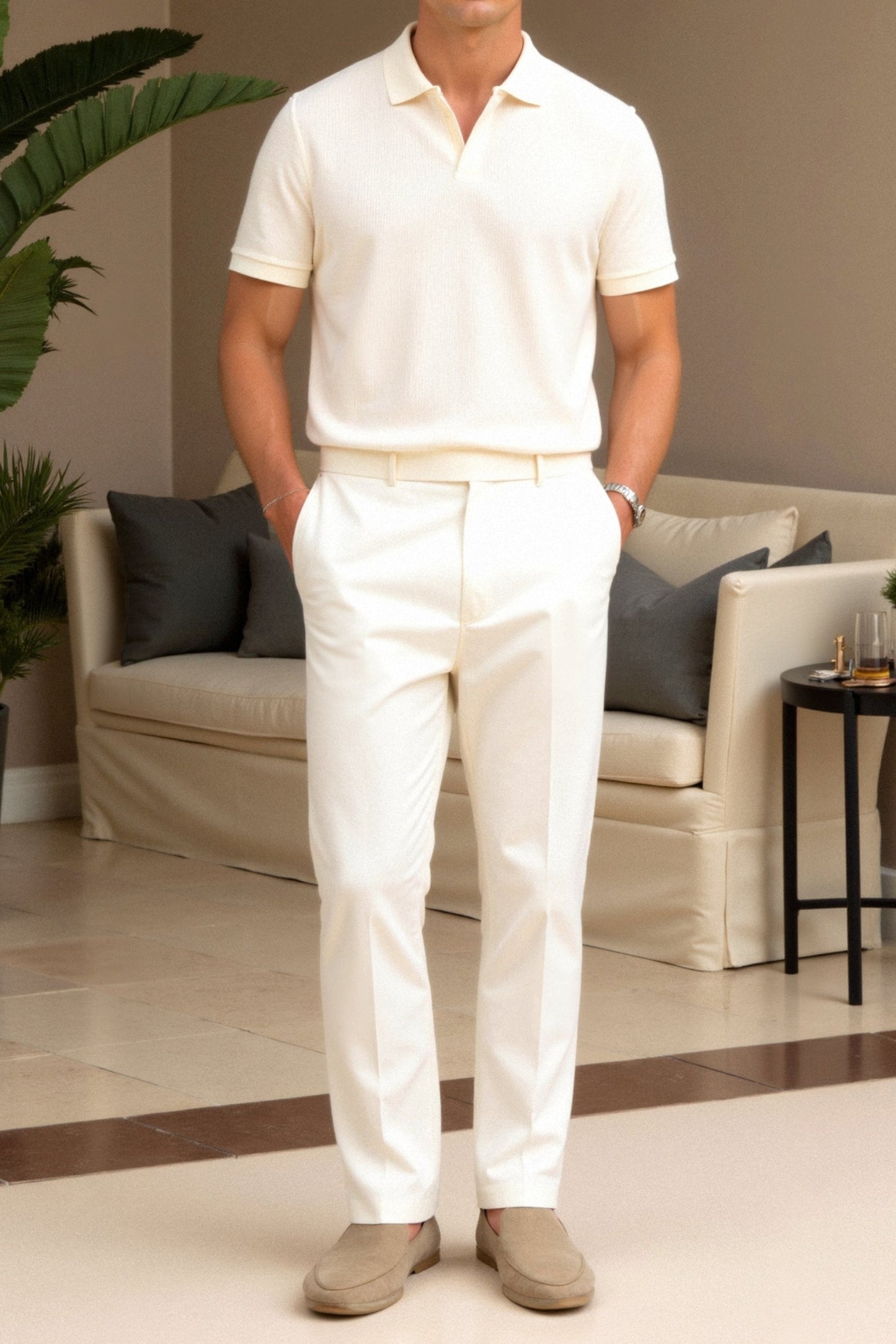 Woolen Structure Polo T-Shirt