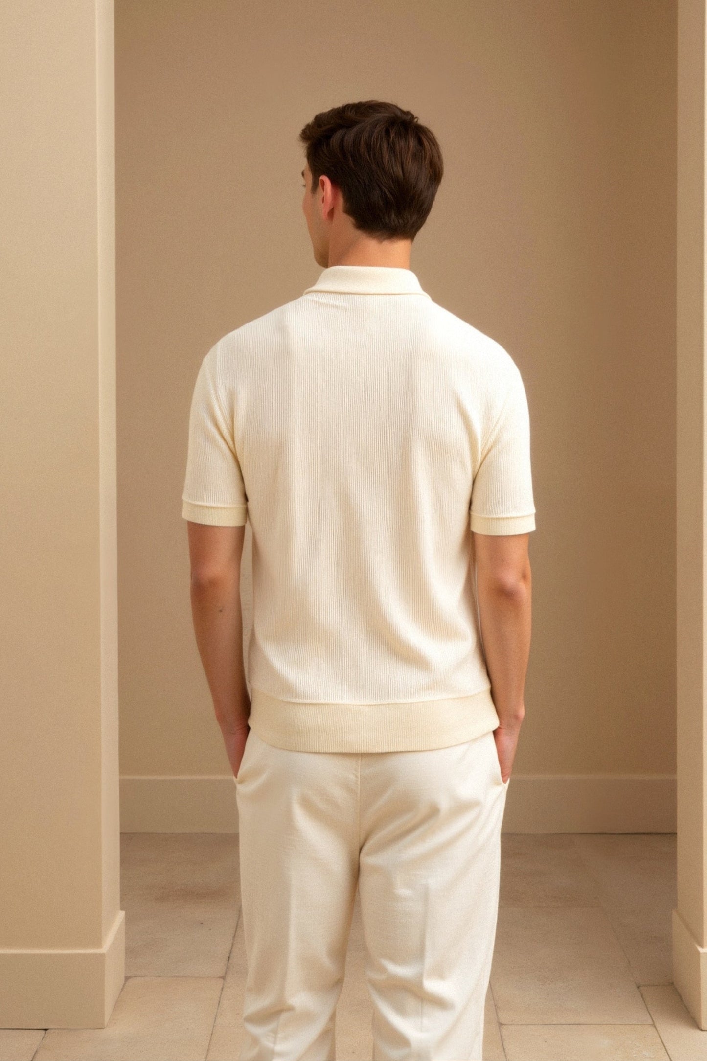 Woolen Structure Polo T-Shirt