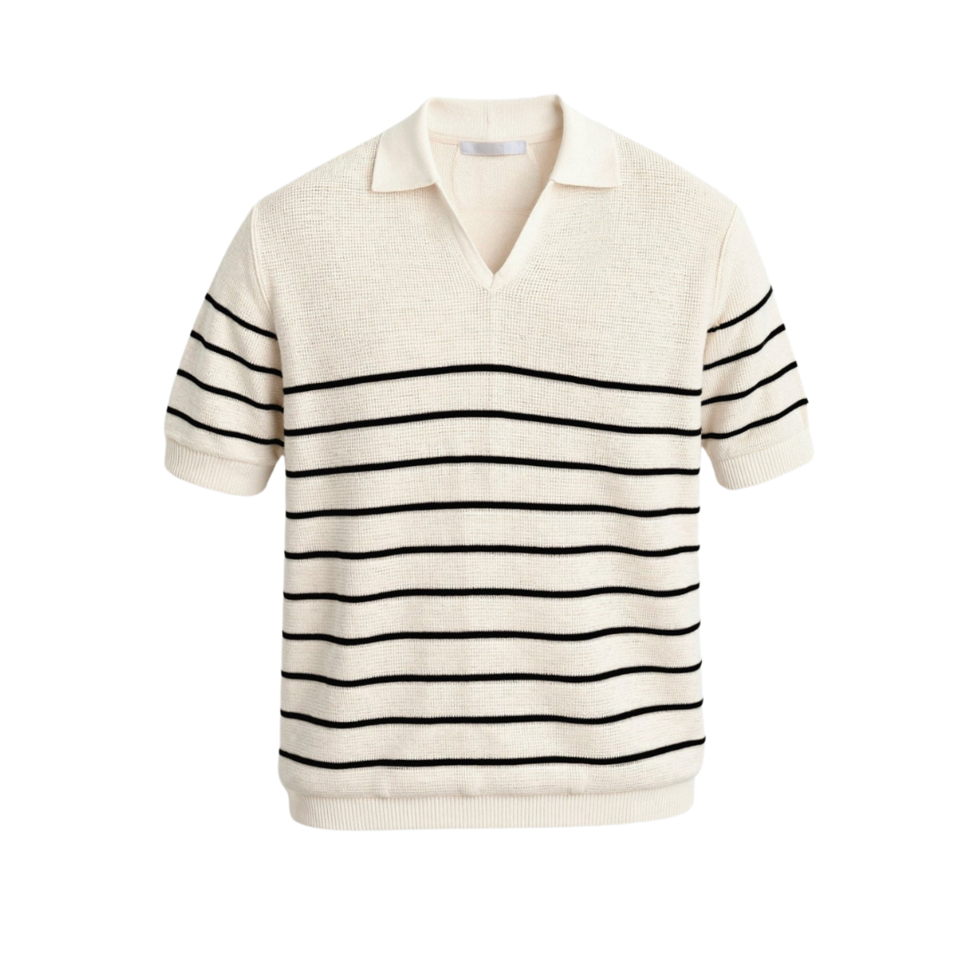 Short Sleeve Knitted High Stretch Polo
