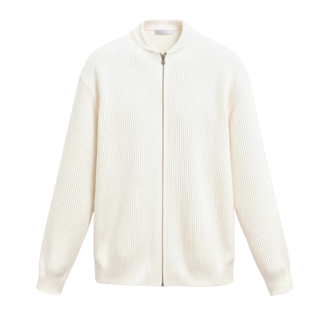 NOBA Solid Knitted Crew Neck Cardigan