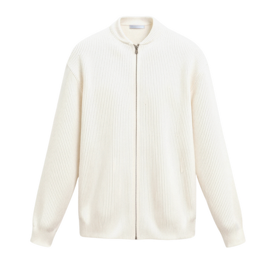 NOBA Solid Knitted Crew Neck Cardigan
