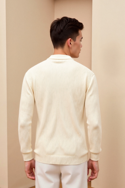 NOBA Solid Knitted Crew Neck Cardigan