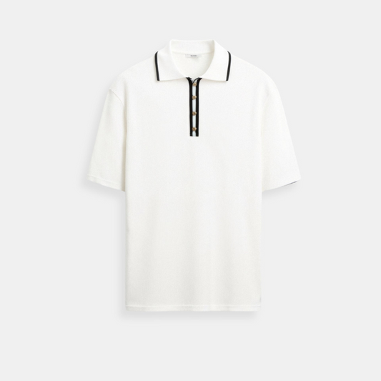 Contrast Elegant Trim Button Up Polo