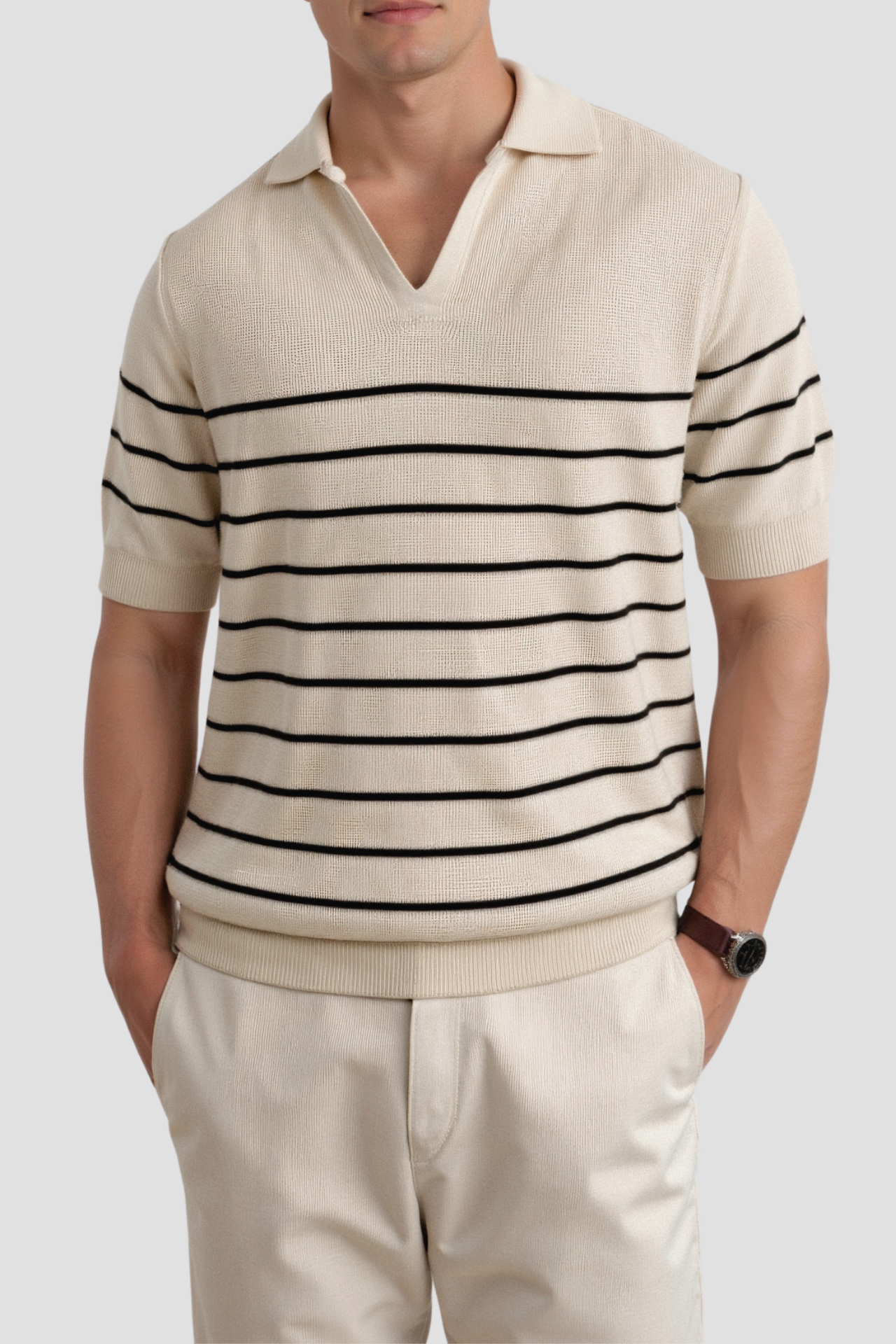 Short Sleeve Knitted High Stretch Polo