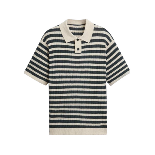 Knitted Striped Polo