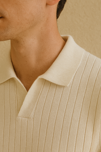 Striped Long Sleeve Polo